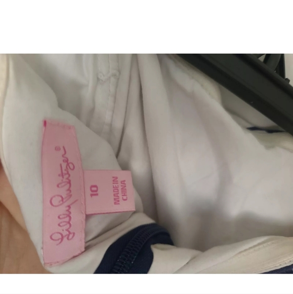 Lilly Pulitzer Lottie Navy Yum Yum Floral Vintage Slub Strapless Dress US 10 - Picture 6 of 8